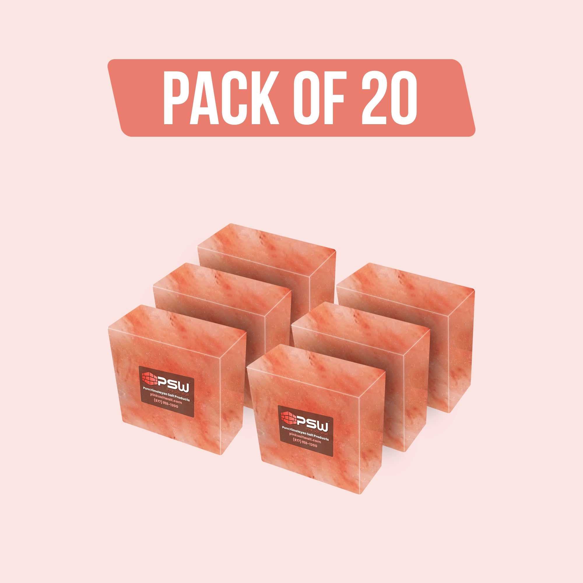 Himalayan Salt Blocks 4"(L) x 4"(W) x 2"(H) - Pack of 20