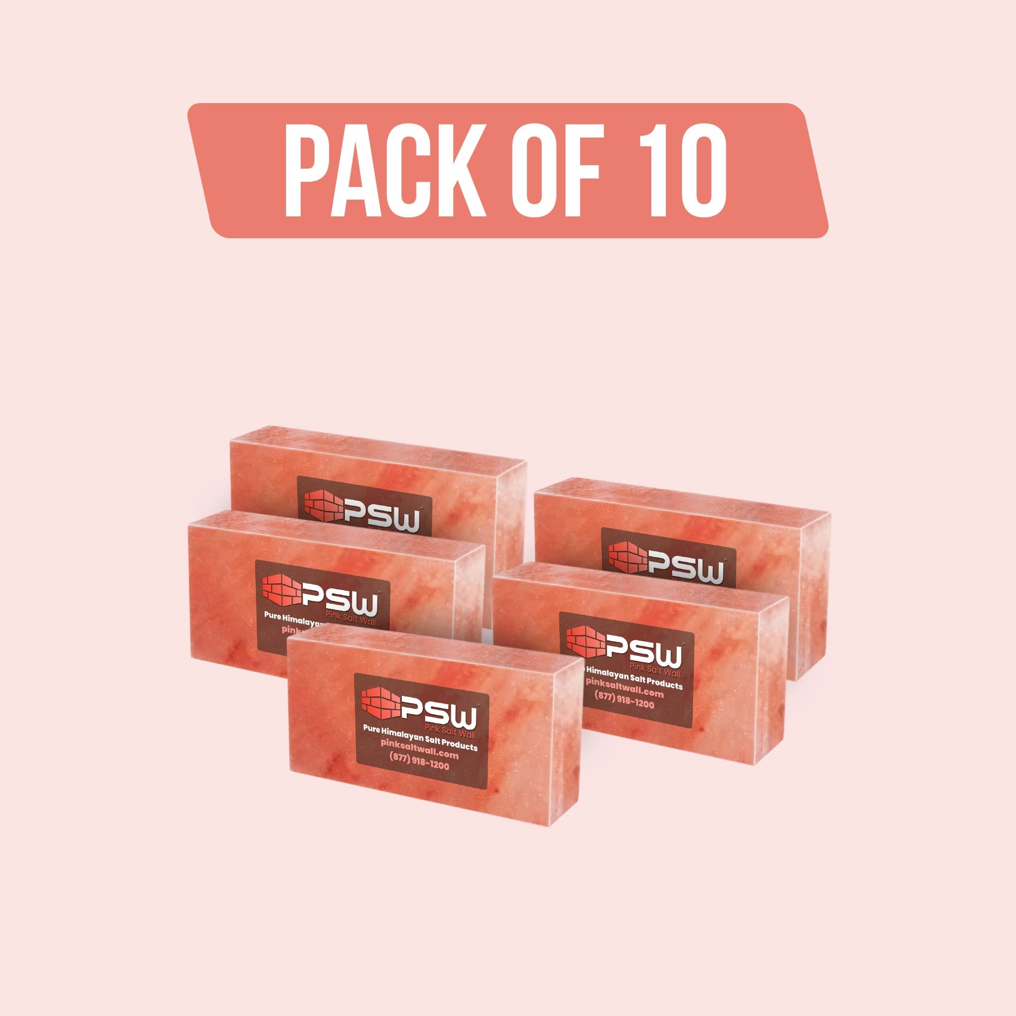 Himalayan Salt Bricks 8" x 4" x 2" - Pack of 10