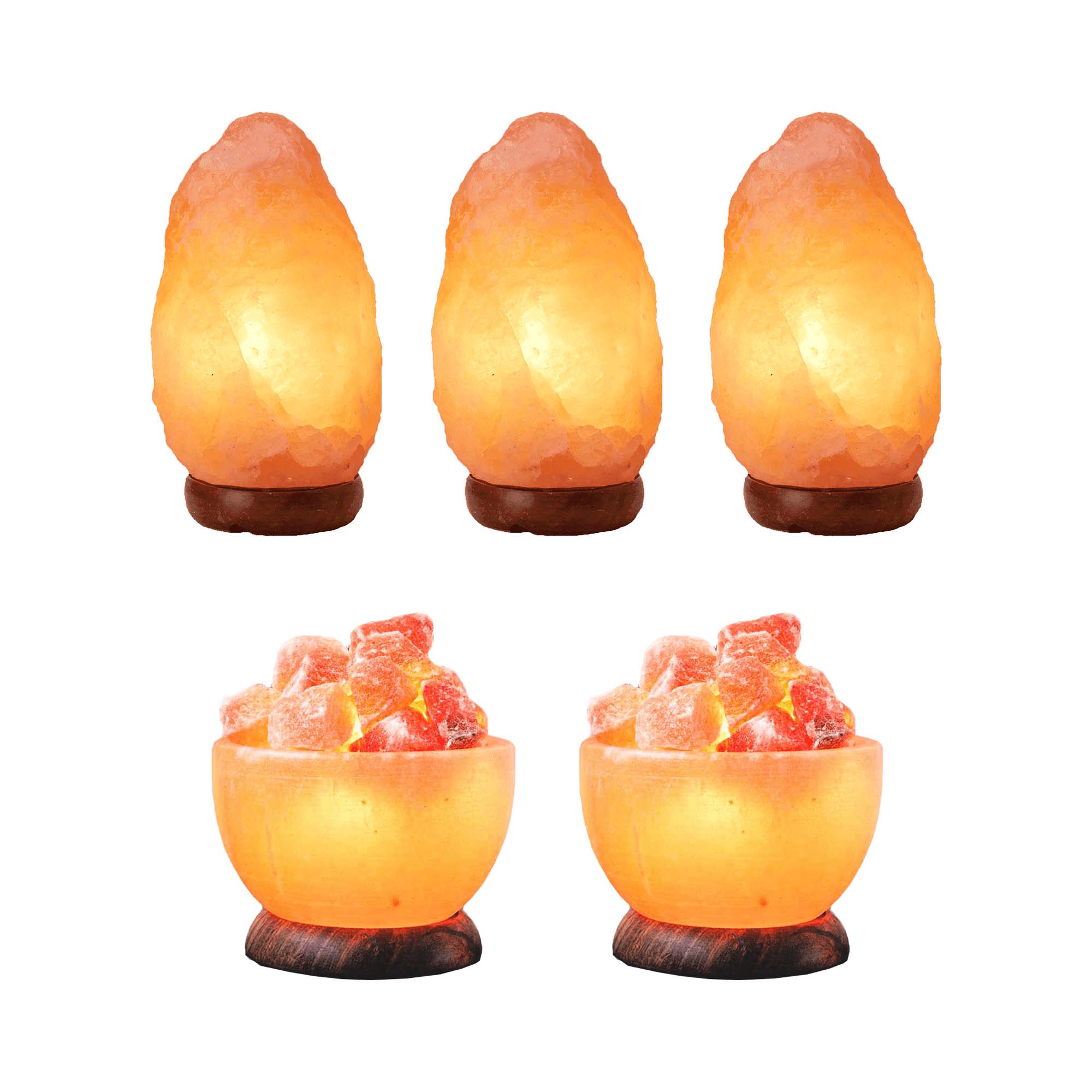 3 Rock Salt Lamps - 2 - Himalayan Pink Salt Fire Bowl – Pink Salt Wall