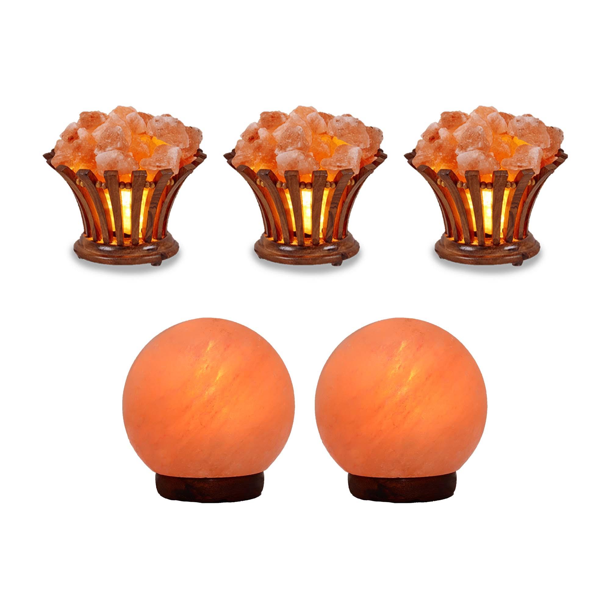 Himalayan Salt Lamps Pack of 5 Gizmo and Rock Salt Lamp – Pink Salt Wall