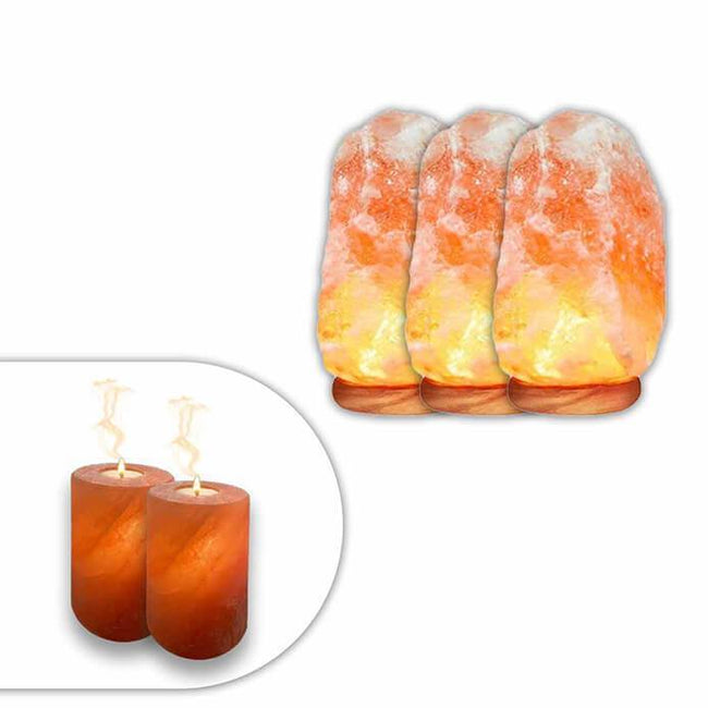 Himalayan Crystal Pink Salt Lamp & Scented Candle