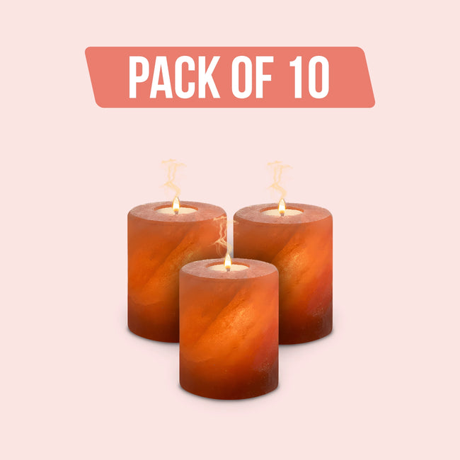 SaltCure - Himalayan Pink Salt Candle 4 inches - Pack of 10