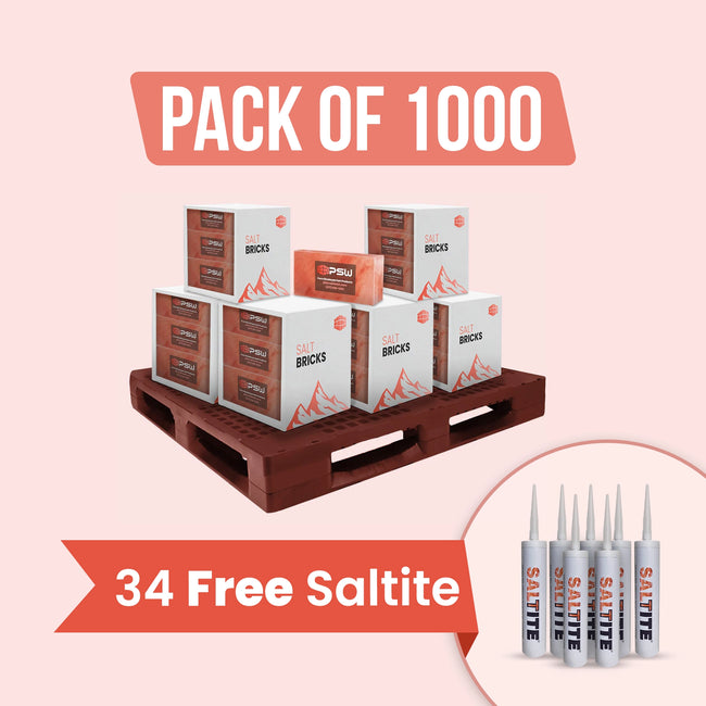 Himalayan Salt Bricks 8" x 4" x 2" Pack of 1000 With 34 free Saltite