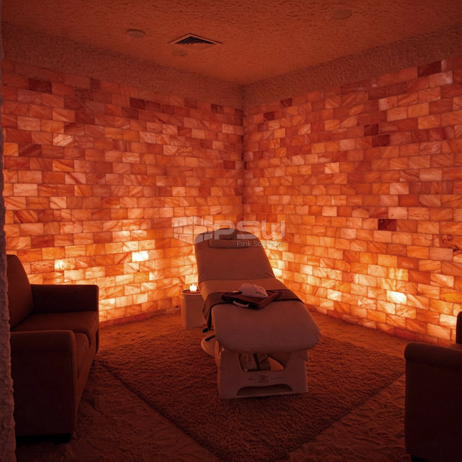 Build 100 sq. ft. Salt Wall (500 Himalayan Salt Bricks 8" x 4" x 2" and 17 Salt Adhesives)